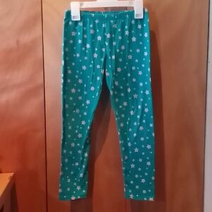 Girl's leggings, turquoise w/grey stars from Children's Place size L 10/12